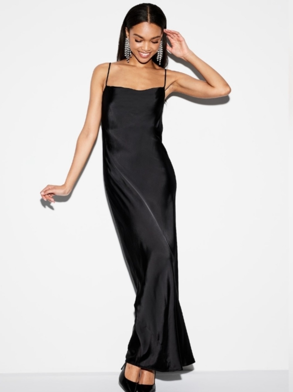 NWT! Old Navy The Occasion by Old Navy Satin Cowl Maxi Dress Black 🎈